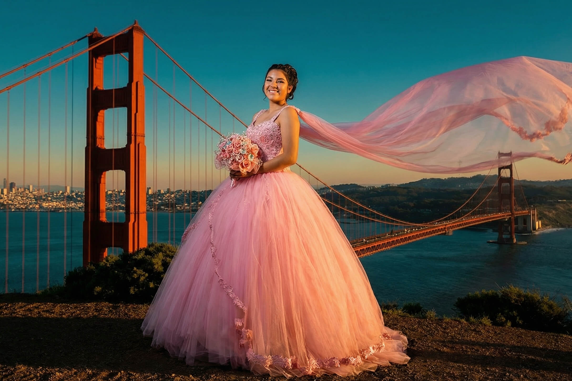 Save the Date Quinceañera Photographer - Golden Gate Bridge photo session by IMAGE369 Los Angeles